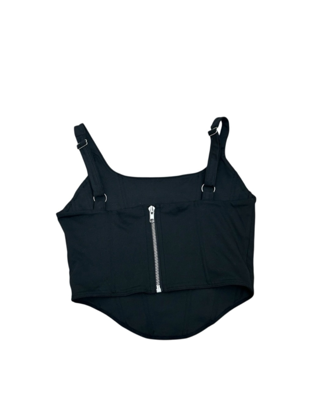 REORIA Black Sleeveless Bustier Adjustable Crop Tank Top Woman’s Size Small - Picture 4 of 6